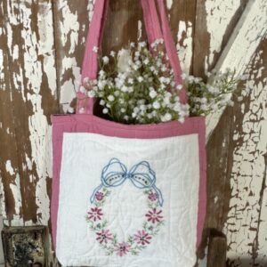 vintage quilt tote bag