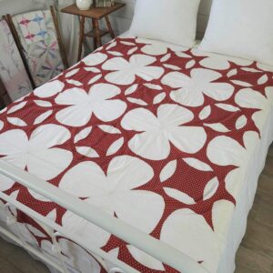 Antique 1860s Mariners Star Turkey Red QUILT TOP