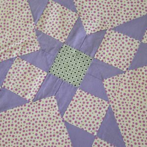 Vintage 40s Lavender Ohio Star Feedsack QUILT TOP
