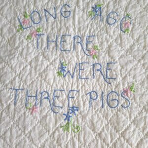 Vintage Nursery Baby CRIB Quilt Three Little Pigs