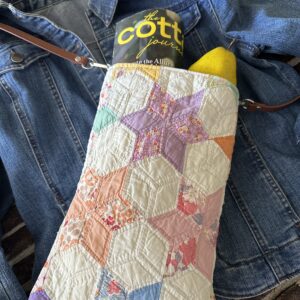 Lovely Small Scale Stars Vintage Quilt Cross Over Bag