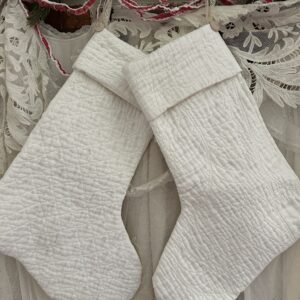 bridal whitework antique christmas stocking