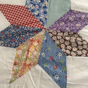 vintage feedsack stars quilt top