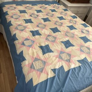 Beautiful Vintage 1940s Quilt Top The Crystal Star