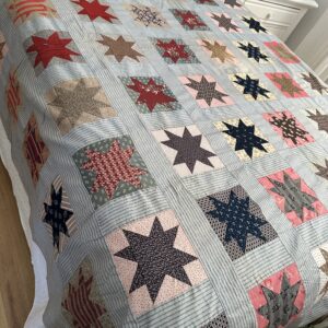 Crisp Antique 1880s Quilt Top Variable Star Fannies Quilt
