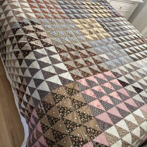 Crisp Authentic Antique 1880s Quilt Top Flying Geese