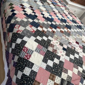 Large Authentic Antique 1880s Quilt Top 4 Patch