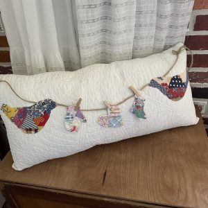 vintage feedsack quilt pillow