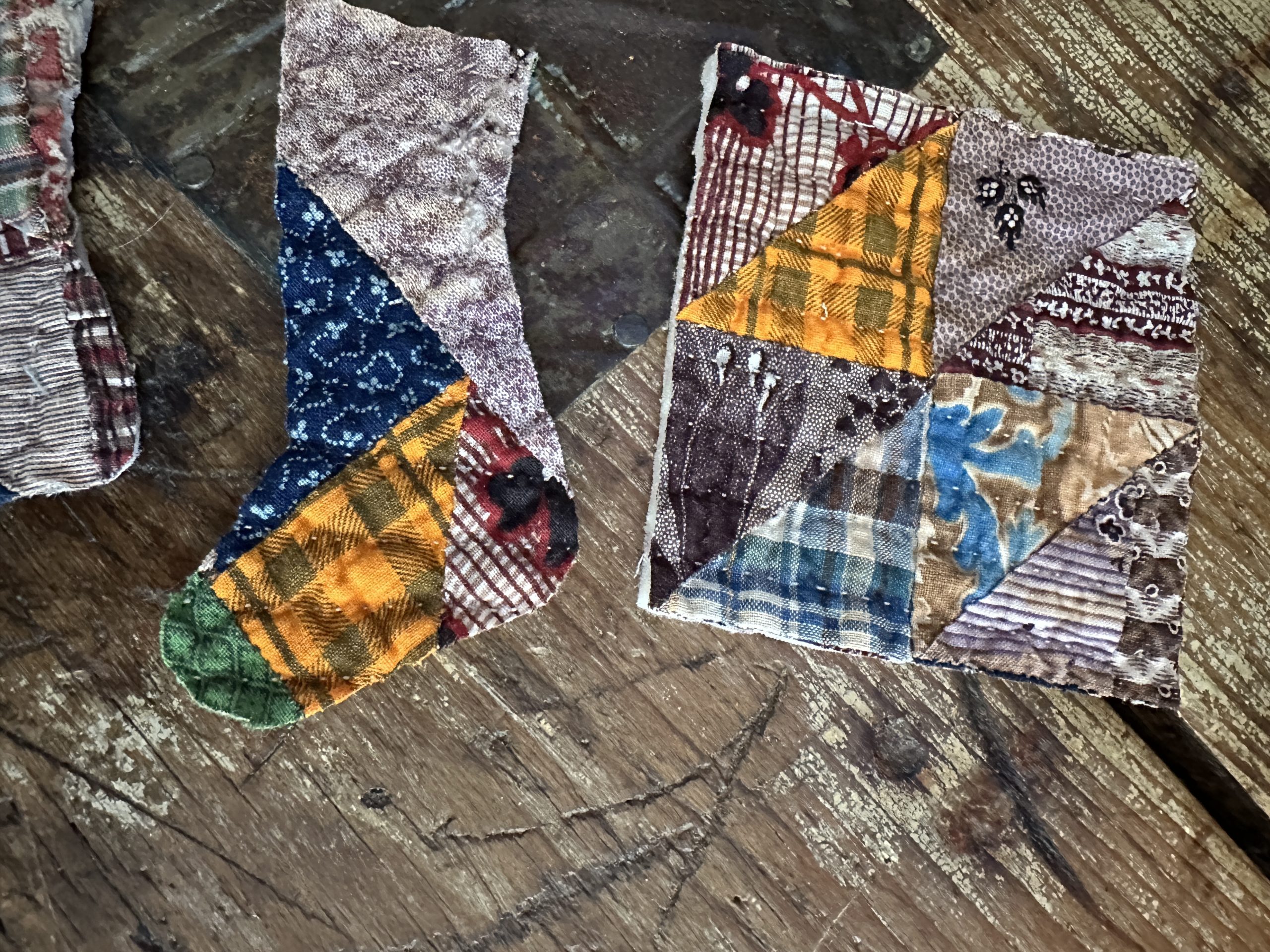 Early Antique Quilt Pillow Charms 1860s Stockings Heart plus 5 Early Antique Quilt Pillow Charms 1860s Stockings Heart plus - Image 5
