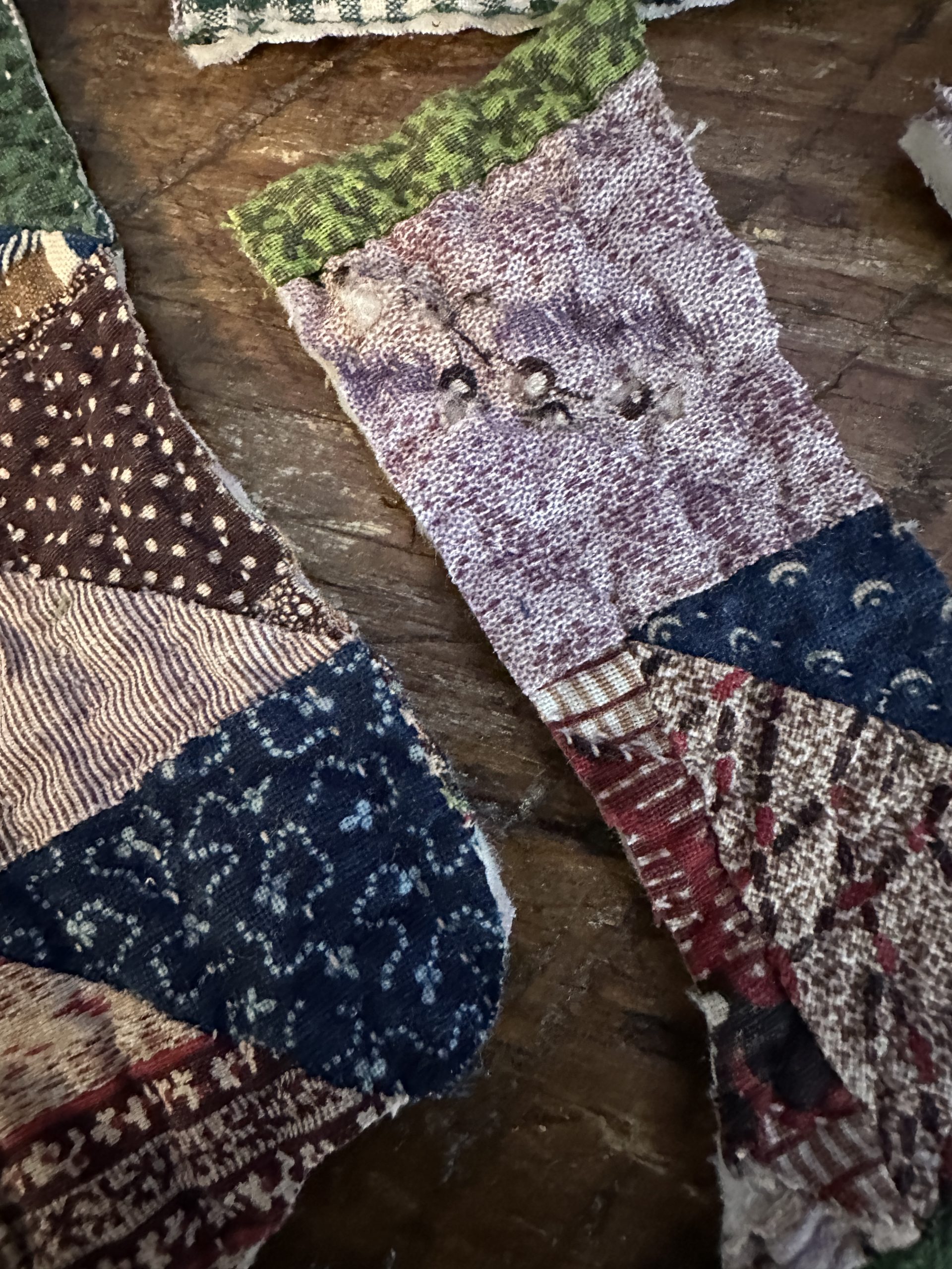 Early Antique Quilt Pillow Charms 1860s Stockings Heart plus 2 Early Antique Quilt Pillow Charms 1860s Stockings Heart plus - Image 2