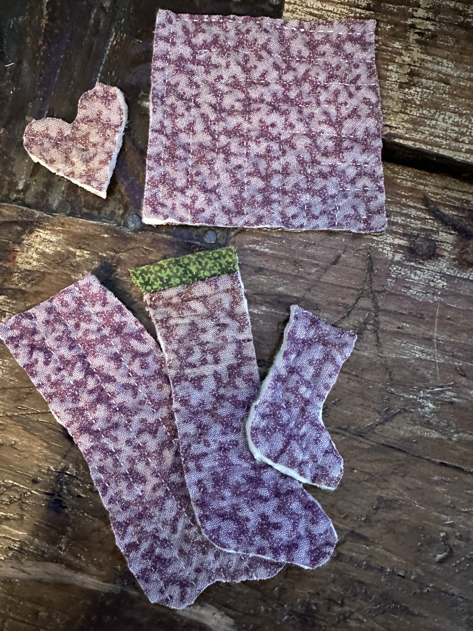 Early Antique Quilt Pillow Charms 1860s Stockings Heart plus 4 Early Antique Quilt Pillow Charms 1860s Stockings Heart plus - Image 4