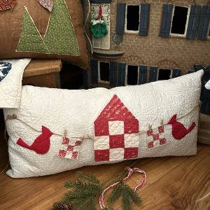 Vintage Quilt pillow with exchangeable quilt charms