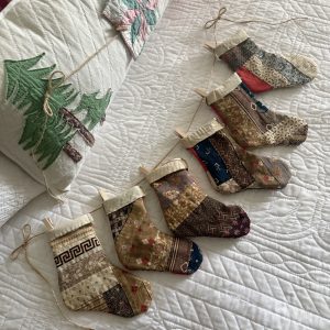 antique christmas stocking quilt banner