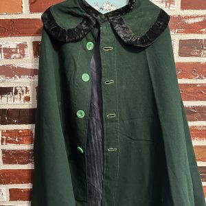 girls antique green wool cloak or cape