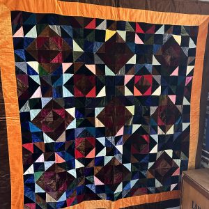 antique amish silk velvet quilt
