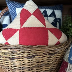 antique red ohio star quilt pillow