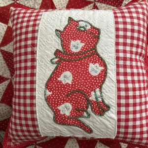 vintage kitty cat pillow