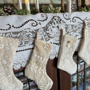 Antique Lace & Linen Mini Stockings