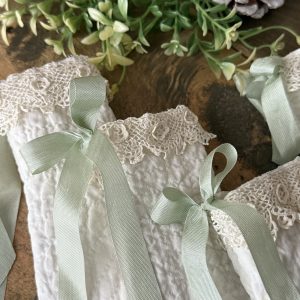 Set of 5 Antique Irish Lace Quilt Christmas Stockings